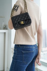 CF Classic Flap |荔枝纹 方胖子 黑金 图4