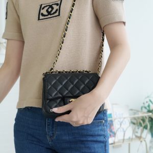 CF Classic Flap |荔枝纹 方胖子 黑金 图8