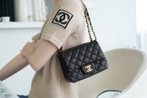 CF Classic Flap |荔枝纹 方胖子 黑金 图1