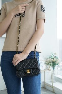 CF Classic Flap |荔枝纹 方胖子 黑金 图5