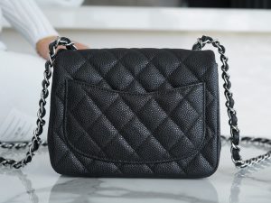 CF Classic Flap |荔枝纹 方胖子 黑银 图3