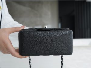 CF Classic Flap |荔枝纹 方胖子 黑银 图5