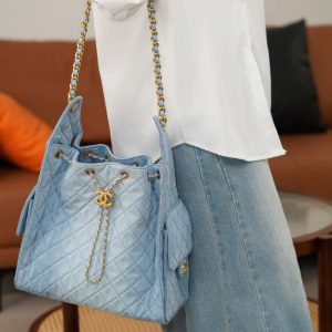 Chanel hobo bag 浅蓝牛仔 中号 图9
