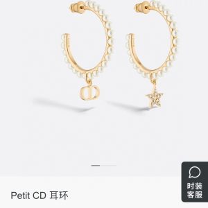 迪奥 新款一线大牌都爱的Dior·迪奥 新品字母耳环 金属质感逆袭版字母潮范儿抢风头 完全胜任现代年轻人街拍、度假时尚搭 图1