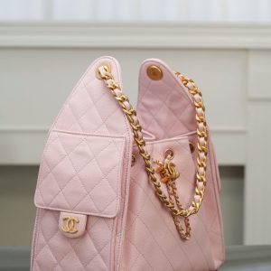 Chanel small hobo 粉色 小号 图3