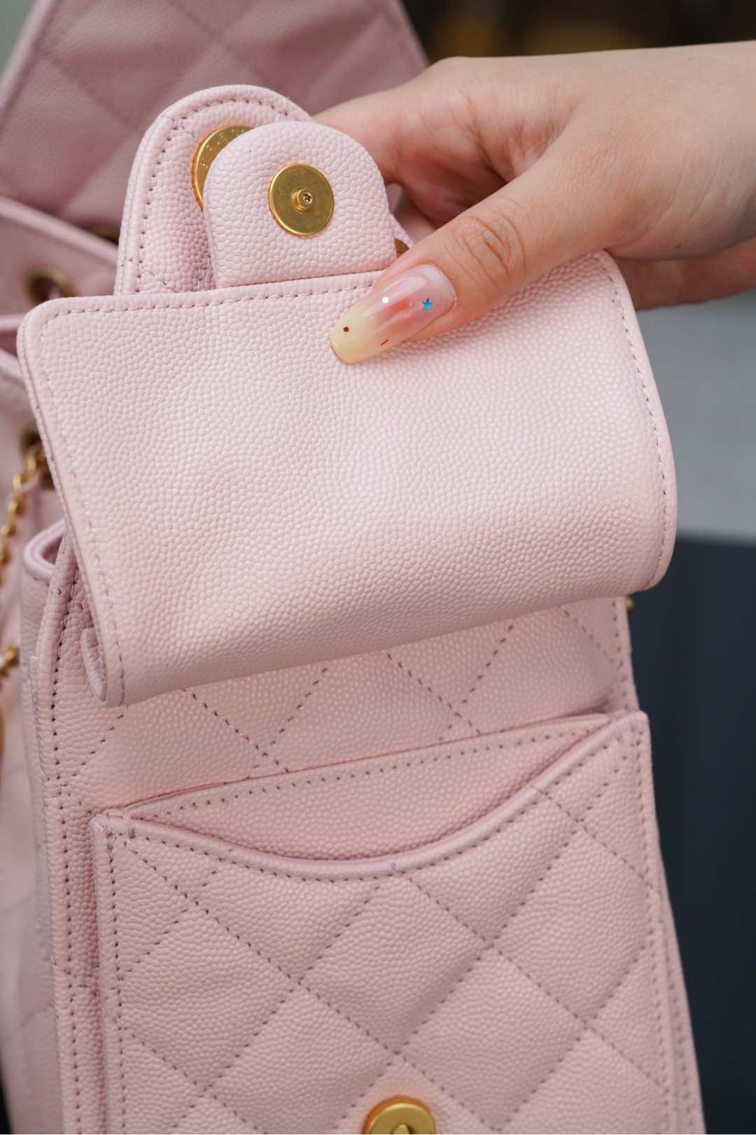 Chanel 25s small hobo 抽绳水桶包 粉色 小号 图1