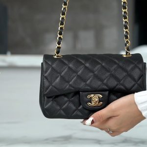 CF Classic Flap |荔枝纹 Mini 黑浅金 图1