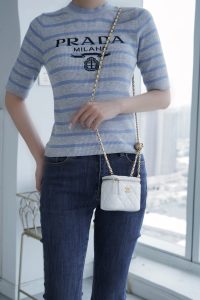 chanel金属球系列 22b新款小盒子 正品皮 白色◽ 图7