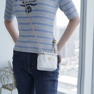 chanel金属球系列 22b新款小盒子 正品皮 白色◽ 图8