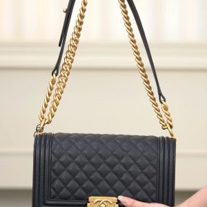 Chanel leboy 小球纹黑金中号 图1