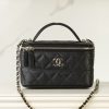 Chanel 25c 新款 手柄盒子包 黑金荔枝牛 图1