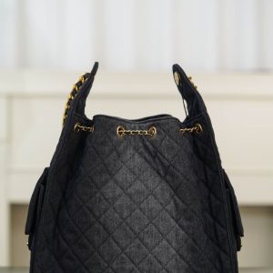 Chanel hobo bag 黑色牛仔 中号 图2