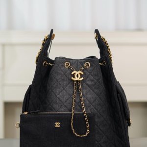 Chanel hobo bag 黑色牛仔 中号 图3