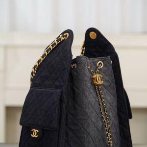 Chanel hobo bag 黑色牛仔 中号 图4