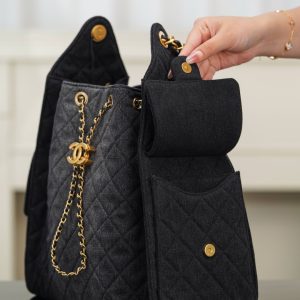 Chanel hobo bag 黑色牛仔 中号 图6