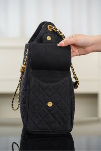 Chanel hobo bag 黑色牛仔 中号 图8