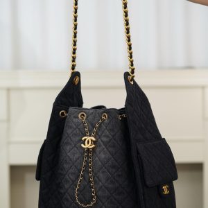 Chanel hobo bag 黑色牛仔 中号 图9