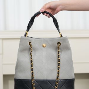 Chanel 25A 水桶包 灰色 图2