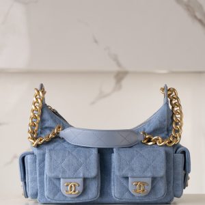 Chanel 25c 早春多口袋牛仔hobo 小号 图2
