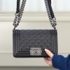 Chanel Leboy 小球纹 黑银小号 图1