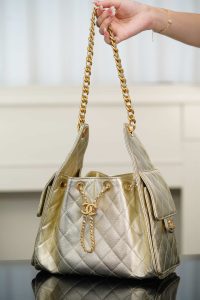 Chanel small hobo 香槟金 鱼子酱 小号 图4