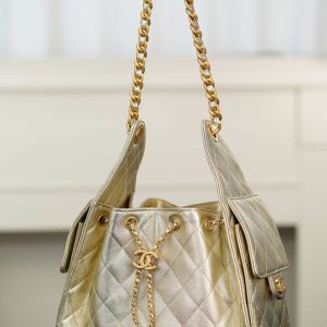 Chanel small hobo 香槟金 鱼子酱 小号 图4