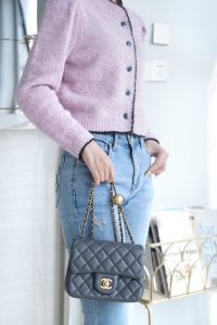 Chanel 金属球方胖子 深灰色 图8