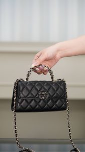 Chanel 25s 交叉手柄kelly 黑金 横版 图5