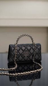 Chanel 25s 交叉手柄kelly 黑金 横版 图4