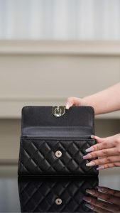 Chanel 25s 交叉手柄kelly 黑金 横版 图7
