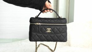 Chanel 25c 手柄盒子包 荔枝牛 黑金 图1