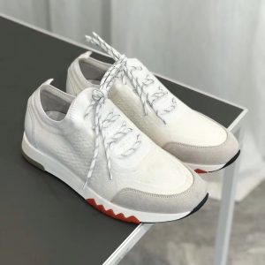 ••新品••【HERMÈS】爱马仕高端男士飞织•运动 休闲鞋••专柜代购原单货!原版进口牛皮 拼接进口飞织面料牛皮内里牛 图1