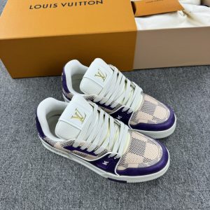 上新 1v驴牌 trainer 棋盘格 低帮板鞋 紫色 图1