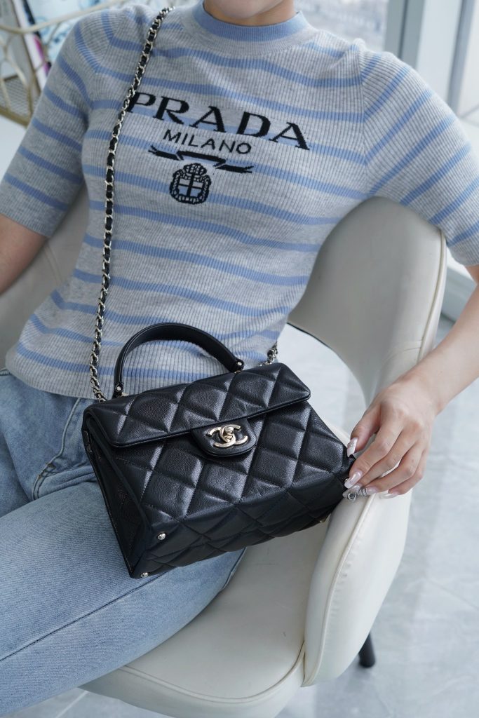 CHANEL 24p 手柄kelly盒子 黑色小号 图1