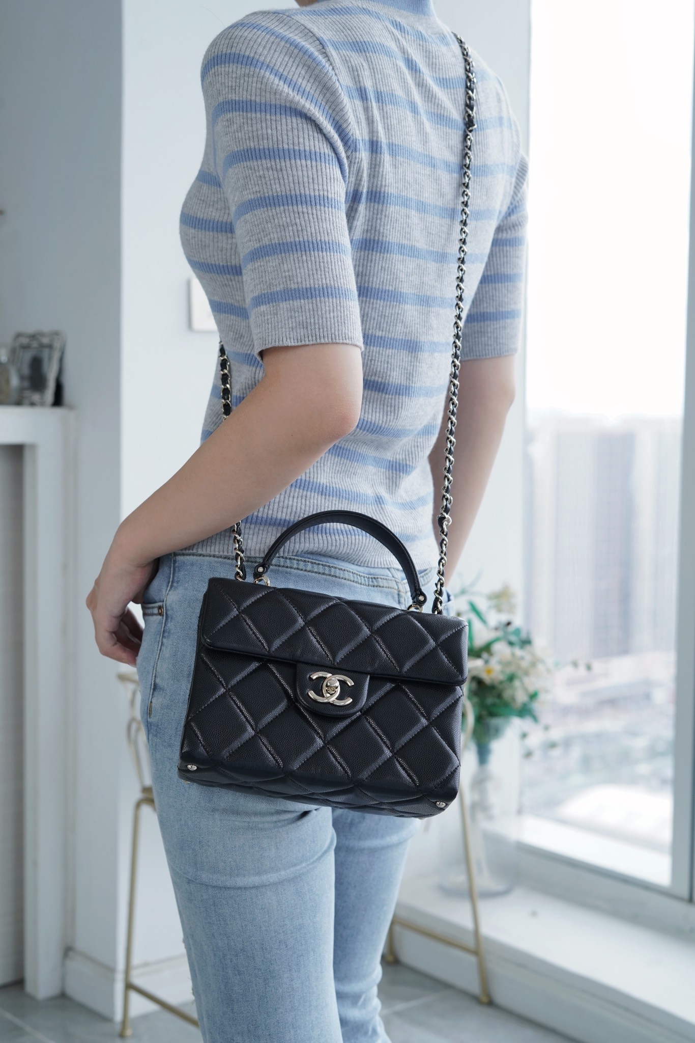 CHANEL 24p 手柄kelly盒子 黑色小号 图7