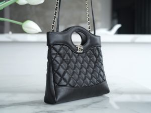Chanel 31bag mini 黑色 褶皱小牛皮 图1