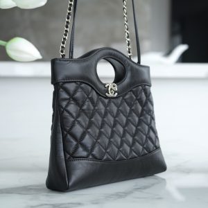 Chanel 31bag mini 黑色 褶皱小牛皮 图1