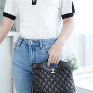 Chanel 31bag mini 黑色 褶皱小牛皮 图6