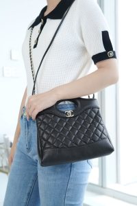 Chanel 31bag mini 黑色 褶皱小牛皮 图3