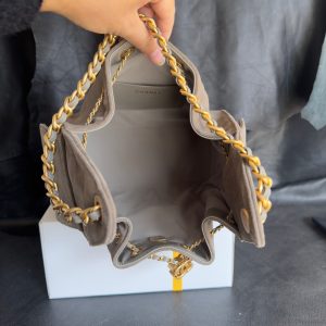 Chanel 25c 灰色麂皮hobo 小号 图8