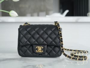 CF Classic Flap |荔枝纹 方胖子 黑金 图1