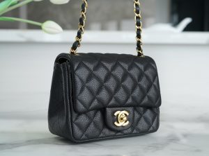 CF Classic Flap |荔枝纹 方胖子 黑金 图3