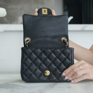 CF Classic Flap |荔枝纹 方胖子 黑金 图7