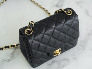 CF Classic Flap |荔枝纹 方胖子 黑金 图9