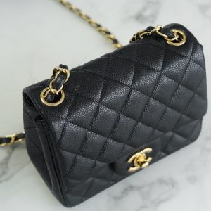 CF Classic Flap |荔枝纹 方胖子 黑金 图9