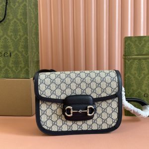 。【原厂皮配置全套包装三亚免税店礼袋】Gucc” 1955 Horsebit Bag!经典的马衔扣+Monogram+棕 图1