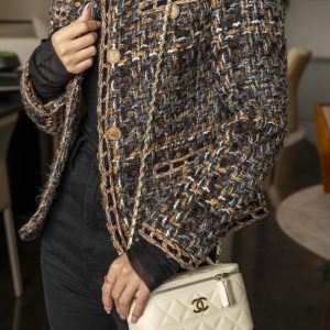 Chanel 25c 新款 手柄盒子包 荔枝牛 米白 图8