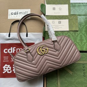 。【配全套原厂绿盒包】GG MARMONT中号手提包。GG Marmont系列以新的形状和尺寸突出了标志性的matela 图1
