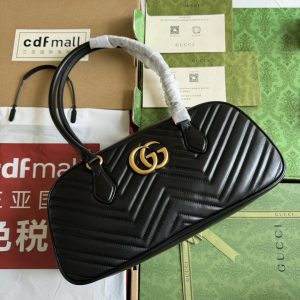 。【配全套原厂绿盒包】GG MARMONT中号手提包。GG Marmont系列以新的形状和尺寸突出了标志性的matela 图1