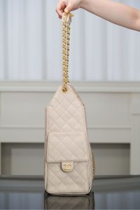 Chanel hobo bag 杏色鱼子酱 中号 图6